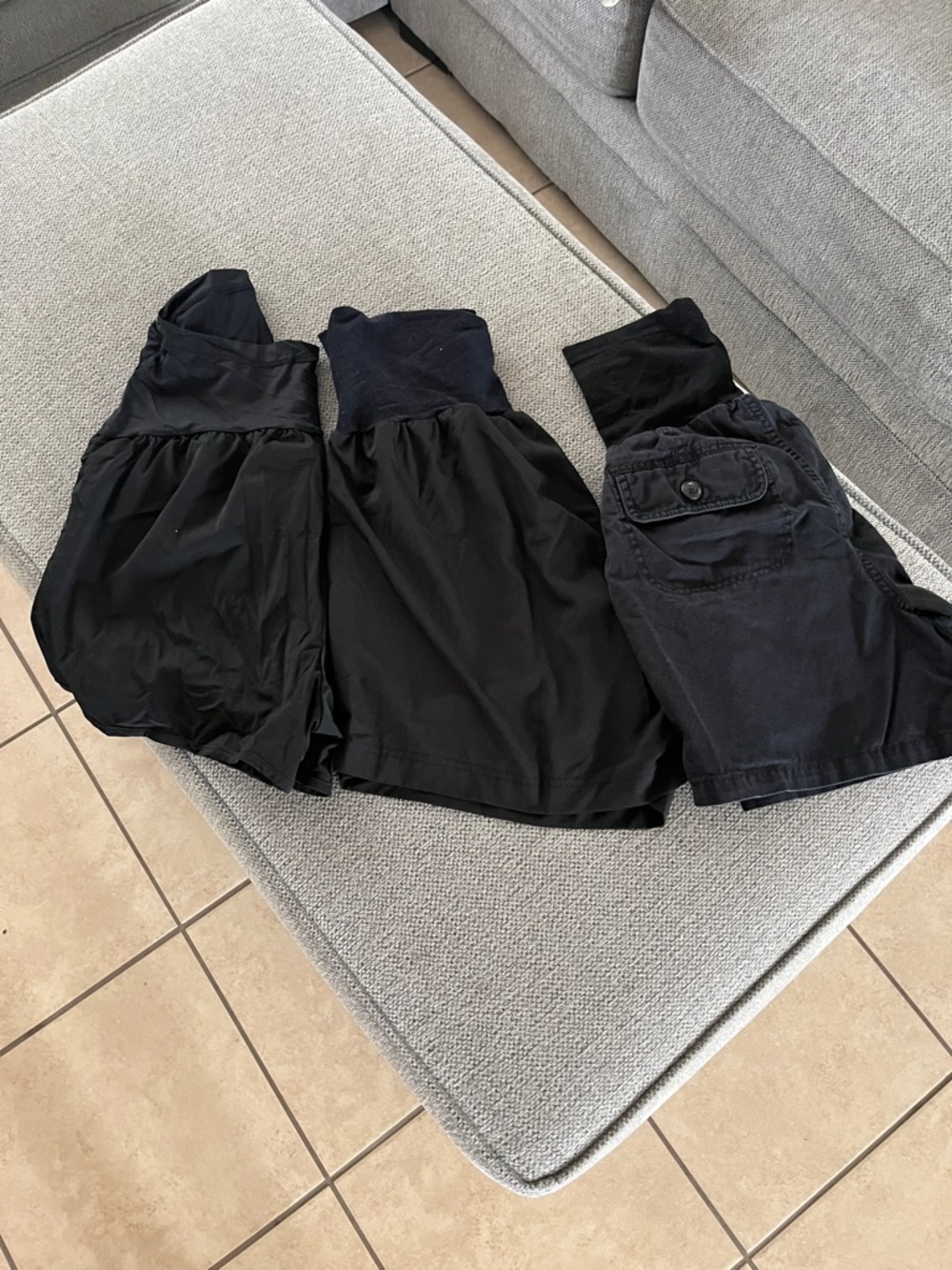 Black maternity shorts